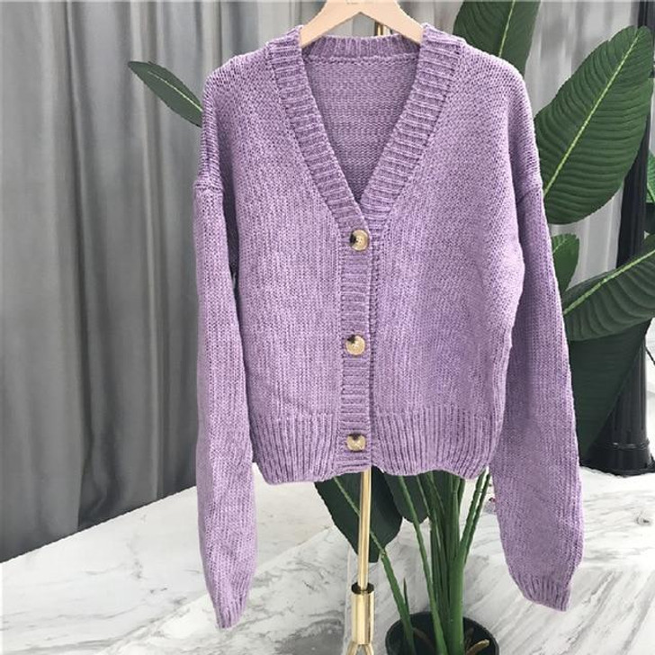VSCO AESTHETIC CROPPED CARDIGAN - Cosmique Studio VSCO AESTHETIC CROPPED CARDIGAN - Cosmique Studio