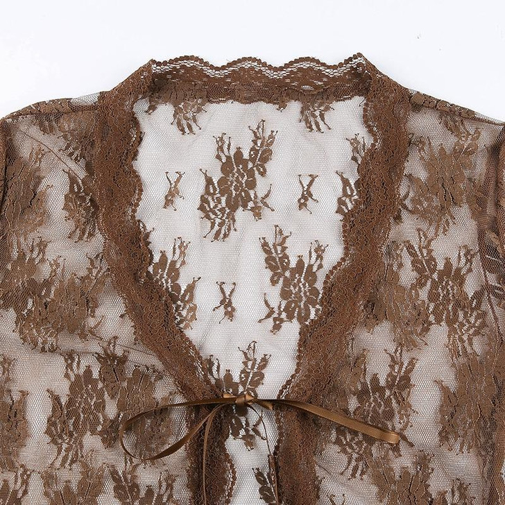 90'S VINTAGE LACE CROP TOP - Cosmique Studio - Aesthetic Clothes