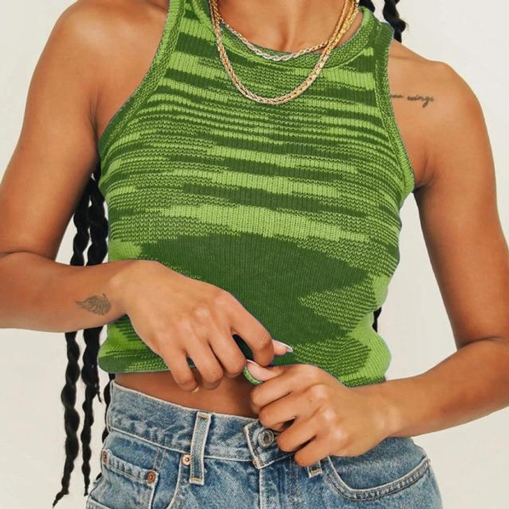 INDIE AESTHETIC KNITTED TANK TOP - Cosmique Studio - Aesthetic Clothes INDIE AESTHETIC KNITTED TANK TOP - Cosmique Studio - Aesthetic Clothes