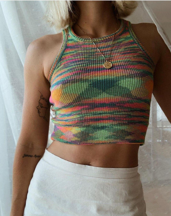 INDIE AESTHETIC KNITTED TANK TOP - Cosmique Studio - Aesthetic Clothes INDIE AESTHETIC KNITTED TANK TOP - Cosmique Studio - Aesthetic Clothes