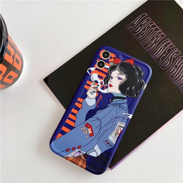 KAWAII JAPANESE ANIME ILLUSTRATION GIRL PHONE CASE - Cosmique Studio - Aesthetic Clothes KAWAII JAPANESE ANIME ILLUSTRATION GIRL PHONE CASE - Cosmique Studio - Aesthetic Clothes
