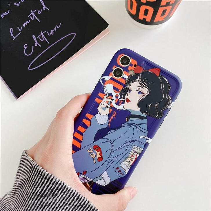 KAWAII JAPANESE ANIME ILLUSTRATION GIRL PHONE CASE - Cosmique Studio - Aesthetic Clothes KAWAII JAPANESE ANIME ILLUSTRATION GIRL PHONE CASE - Cosmique Studio - Aesthetic Clothes