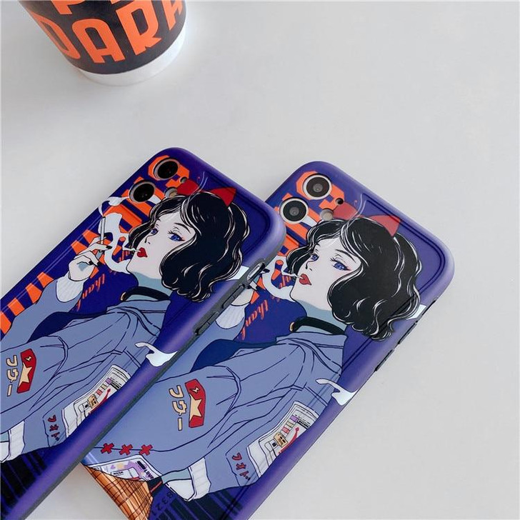 KAWAII JAPANESE ANIME ILLUSTRATION GIRL PHONE CASE - Cosmique Studio - Aesthetic Clothes KAWAII JAPANESE ANIME ILLUSTRATION GIRL PHONE CASE - Cosmique Studio - Aesthetic Clothes