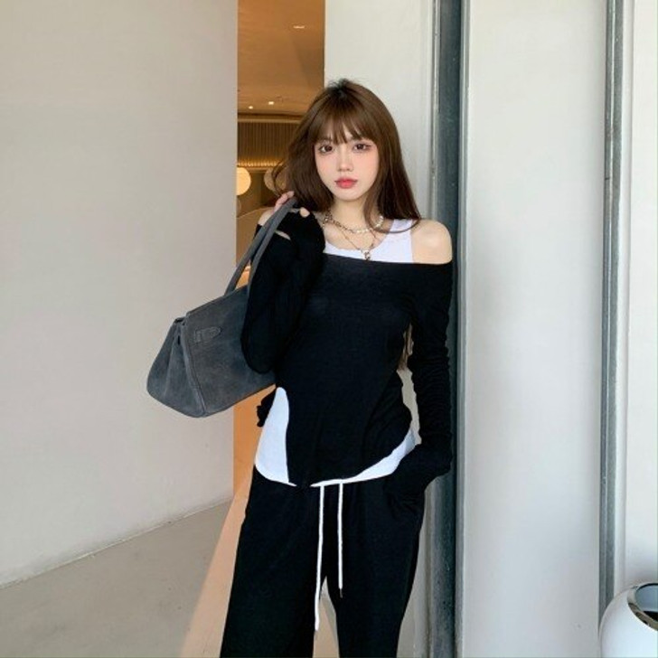 Tumblr Aesthetic Two Piece Long Sleeve Top
