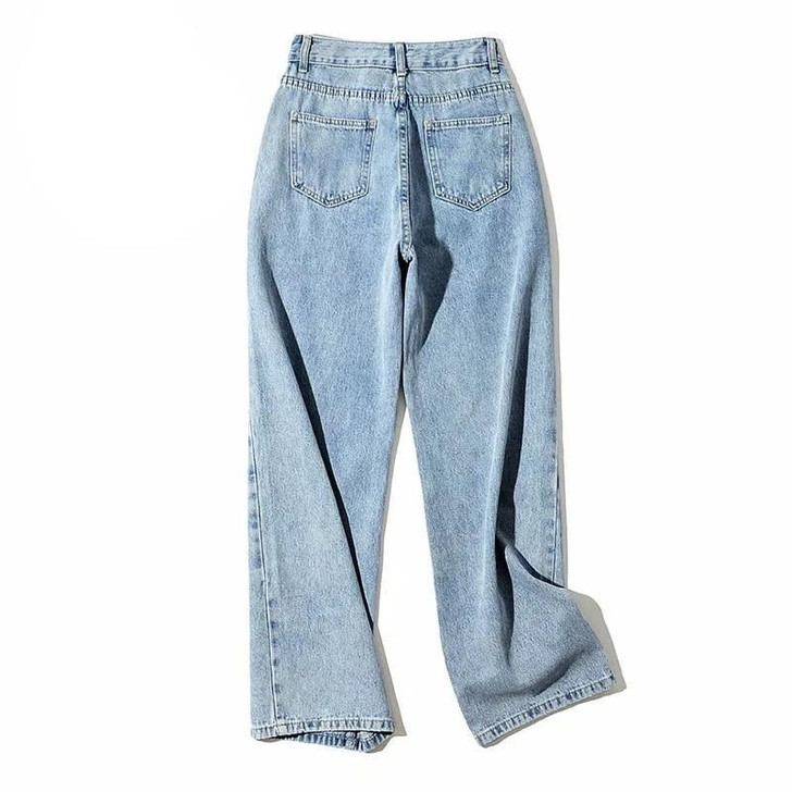 VSCO HIGH WAIST SLOPING STRAP JEANS - Cosmique Studio VSCO HIGH WAIST SLOPING STRAP JEANS - Cosmique Studio