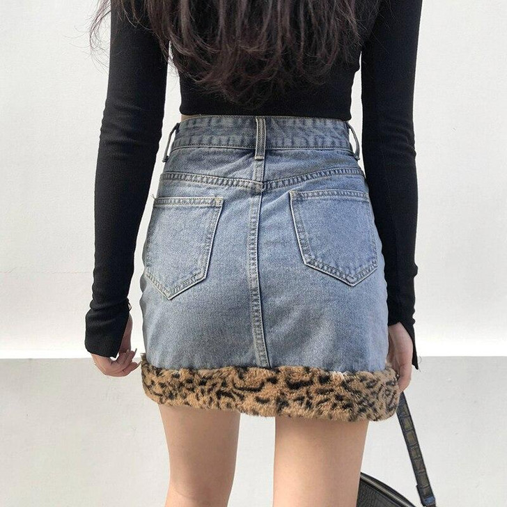 Y2K PATCHWORK LEOPARD MINI SKIRT - Cosmique Studio Y2K PATCHWORK LEOPARD MINI SKIRT - Cosmique Studio