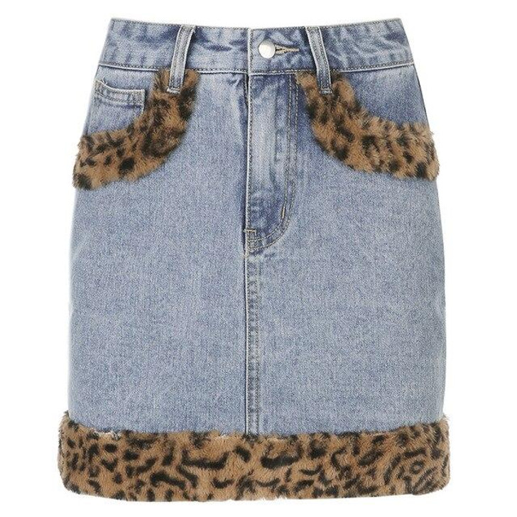 Y2K PATCHWORK LEOPARD MINI SKIRT - Cosmique Studio Y2K PATCHWORK LEOPARD MINI SKIRT - Cosmique Studio