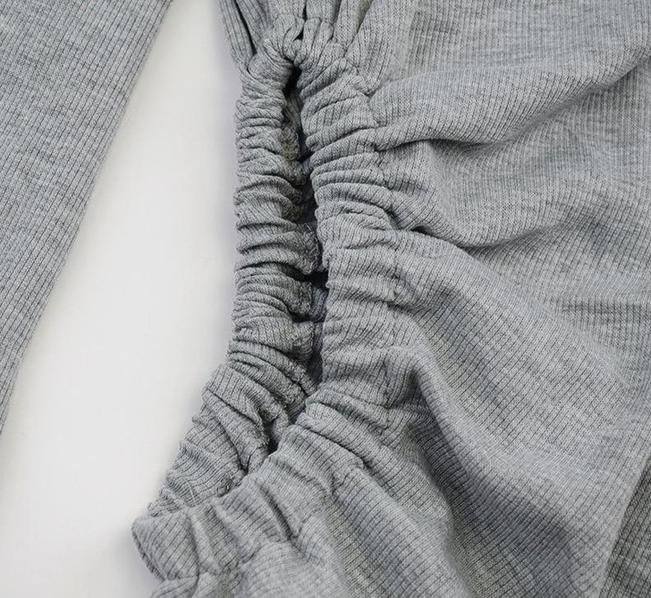 VSCO AESTHETIC DRAPED FLARE CUT-OUT MINI DRESS - Cosmique Studio VSCO AESTHETIC DRAPED FLARE CUT-OUT MINI DRESS - Cosmique Studio