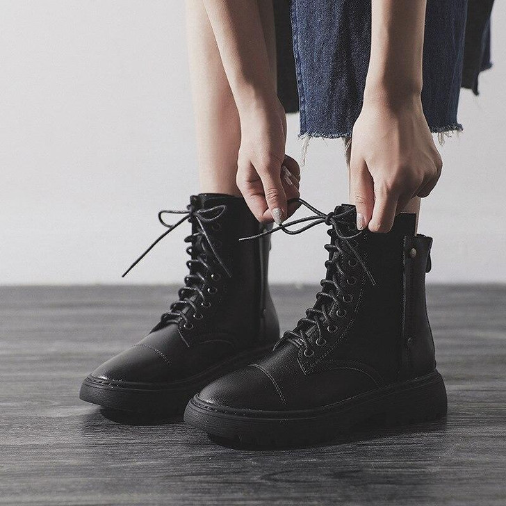 Grunge Aesthetic Ankle Boots - Cosmique Studio