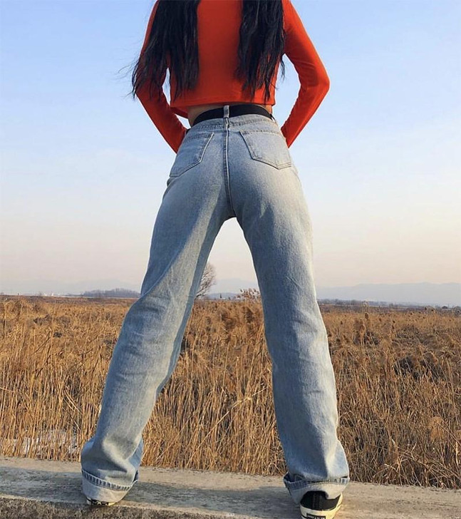 VINTAGE AESTHETIC HIGH WAIST STRAIGHT 
