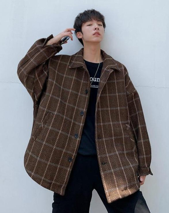 GRUNGE AESTHETIC PLAID JACKET - Cosmique Studio
