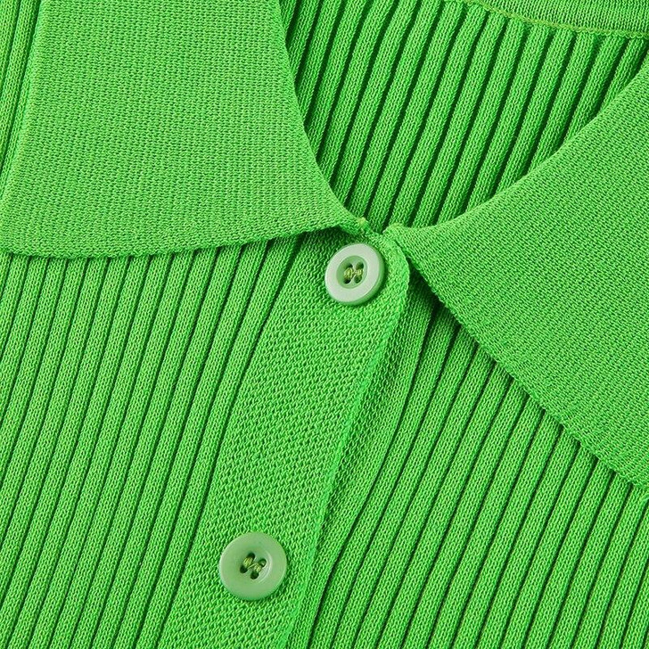 Y2K AESTHETIC SLEEVELESS BUTTONED GREEN MINI DRESS