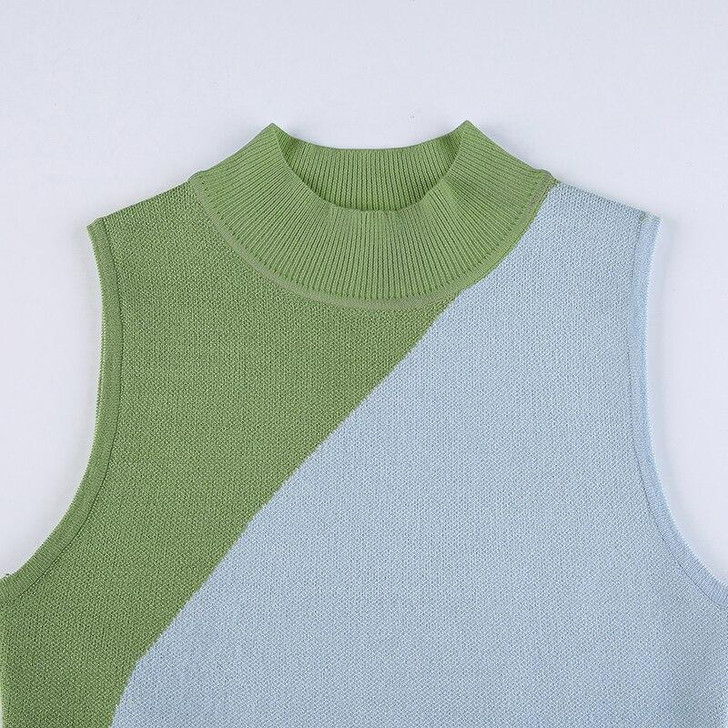 SOFT GIRL KNITTED SLEEVELESS MINI DRESS