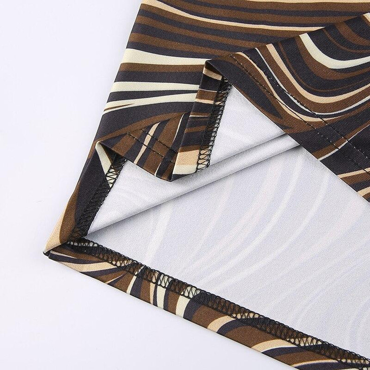 Y2K WAVE DESIGN SUMMER BROWN SKIRT Y2K WAVE DESIGN SUMMER BROWN SKIRT