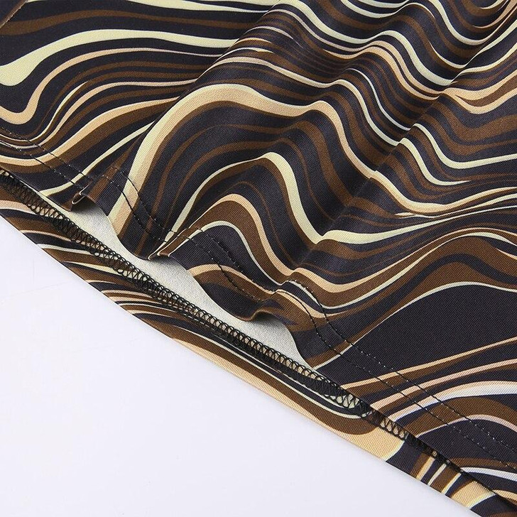 Y2K WAVE DESIGN SUMMER BROWN SKIRT Y2K WAVE DESIGN SUMMER BROWN SKIRT