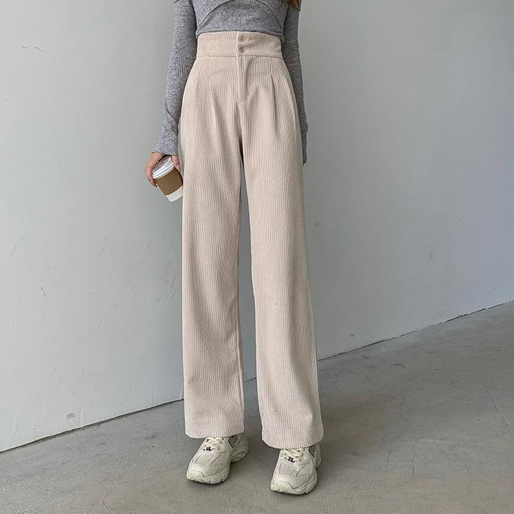 VSCO HIGH WAIST CORDUROY PANTS - Cosmique Studio