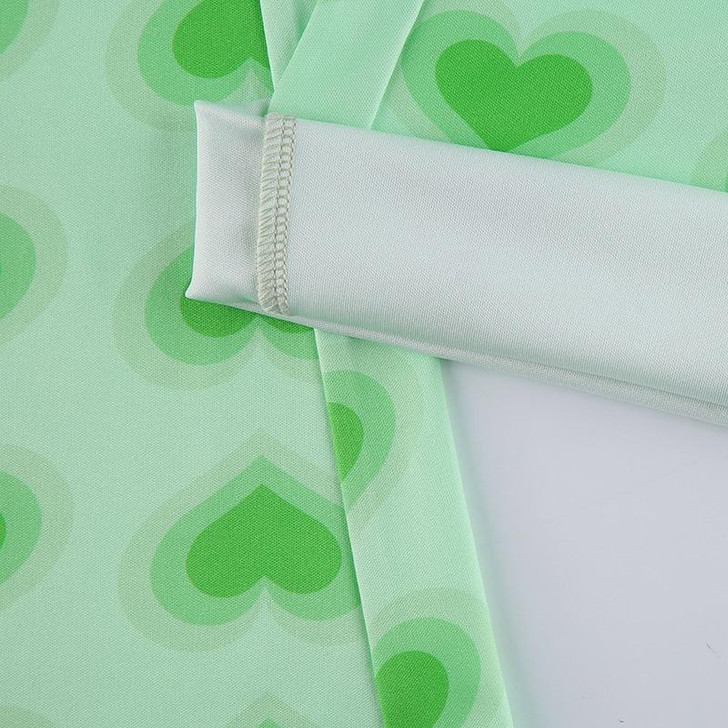 Y2K AESTHETIC HEART SHAPE PRINT GREEN PANTS