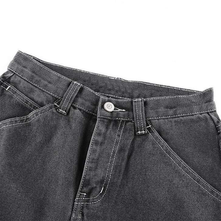 Y2K HIGH WAIST DENIM LOOSE GRAY DENIM PANTS Y2K HIGH WAIST DENIM LOOSE GRAY DENIM PANTS