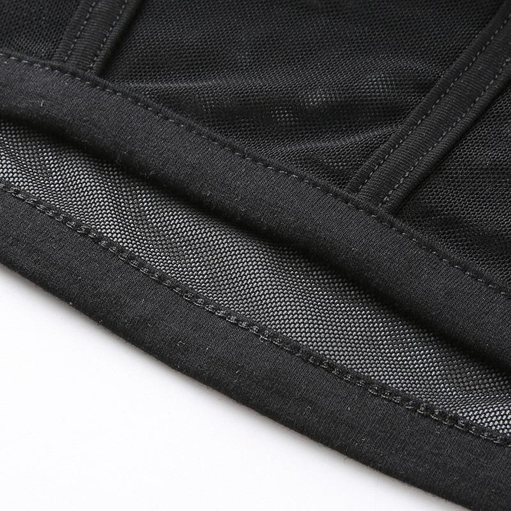 EDGY TRANSPARENT BOTTOM BLACK CROP TOP