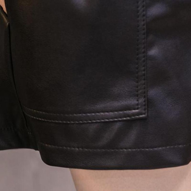 VSCO AESTHETIC HIGH WAIST WIDE LEG LEATHER SHORTS-Cosmique Studio VSCO AESTHETIC HIGH WAIST WIDE LEG LEATHER SHORTS-Cosmique Studio