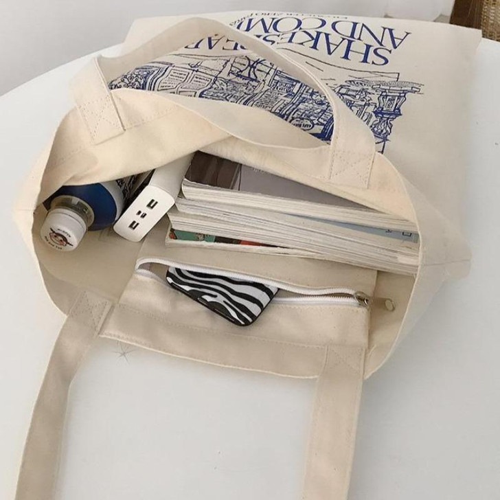 SHAKESPEARE AND COMPANY PRINT CLOTH BAG-Cosmique Studio SHAKESPEARE AND COMPANY PRINT CLOTH BAG-Cosmique Studio