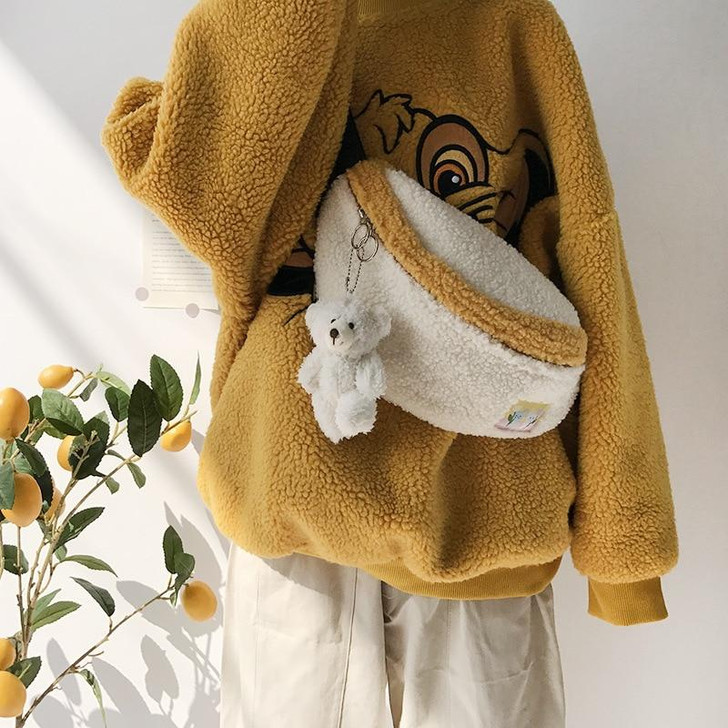 KAWAII BEAR DESIGN PLUSH PURSE BAG-Cosmique Studio