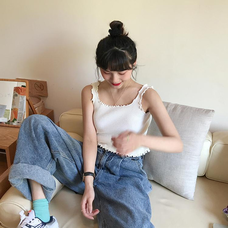 SOFT GIRL AESTHETIC PASTEL COLOR KNITTED CROP TOP-Cosmique Studio SOFT GIRL AESTHETIC PASTEL COLOR KNITTED CROP TOP-Cosmique Studio