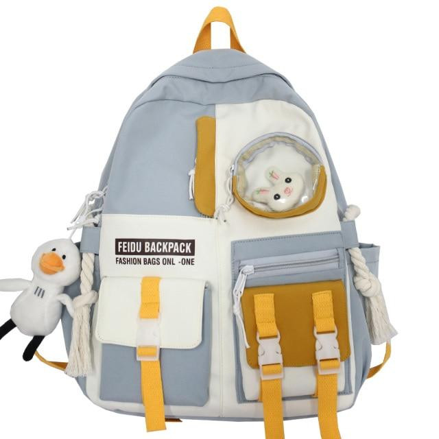 KAWAII BUNNY AND DUCK DESIGN SCHOOL BACKPACK - Cosmique Studio