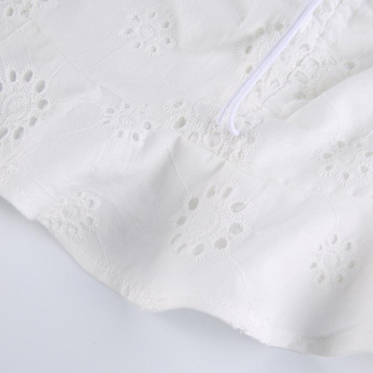 COTTAGECORE AESTHETIC PUFF SLEEVE WHITE MINI DRESS - Cosmique Studio COTTAGECORE AESTHETIC PUFF SLEEVE WHITE MINI DRESS - Cosmique Studio