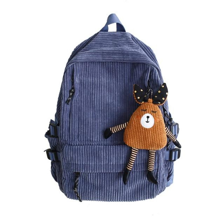 CORDUROY SOLID COLOR CUTE BACKPACK - Cosmique Studio CORDUROY SOLID COLOR CUTE BACKPACK - Cosmique Studio