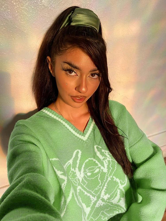 GRUNGE GRIM REAPER V NECK OVERSIZE SWEATER