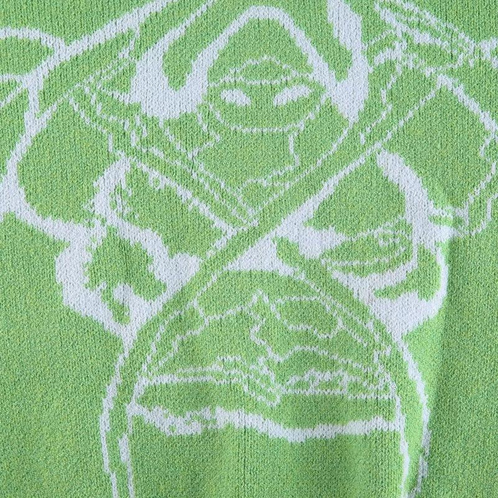 GRUNGE GRIM REAPER V NECK OVERSIZE SWEATER