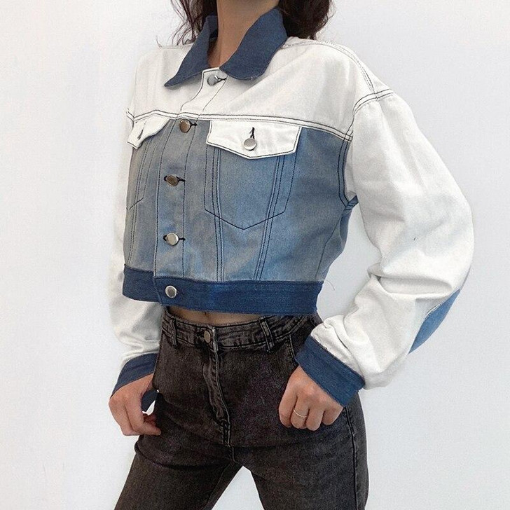 INDIE AESTHETIC DOUBLE POCKET COLLARED BLUE JEAN JACKET INDIE AESTHETIC DOUBLE POCKET COLLARED BLUE JEAN JACKET