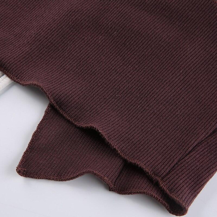 Y2K PATCHWORK SEPARATE SLEEVES BROWN CROP TOP Y2K PATCHWORK SEPARATE SLEEVES BROWN CROP TOP