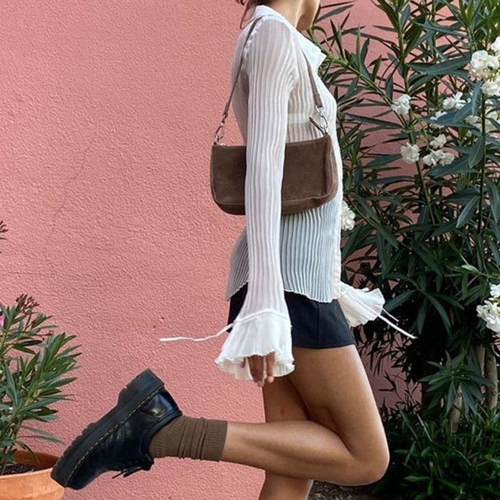 Angelcore Aesthetic Transparent Flare Sleeve White Shirt
 Angelcore Aesthetic Transparent Flare Sleeve White Shirt