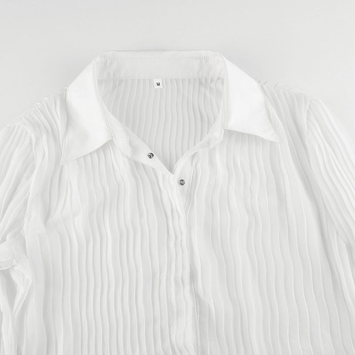 Angelcore Aesthetic Transparent Flare Sleeve White Shirt
 Angelcore Aesthetic Transparent Flare Sleeve White Shirt