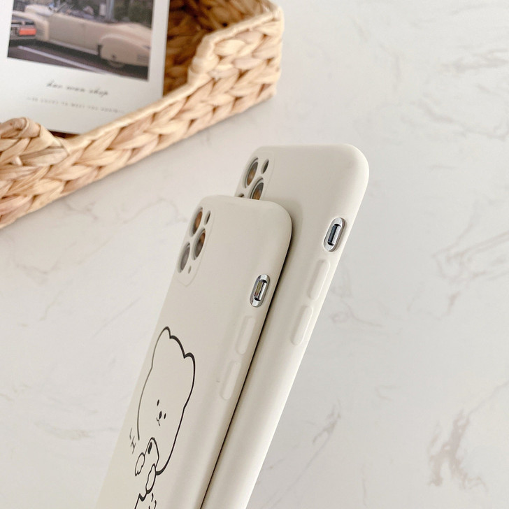 Minimal Cute Bear Design White Phone Case
 Minimal Cute Bear Design White Phone Case