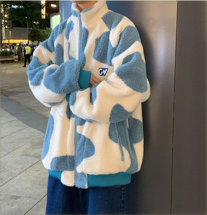 Unisex Cow Fluffy Jacket Unisex Cow Fluffy Jacket