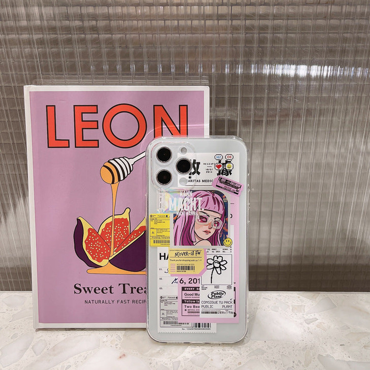 Tags Printed Transparent Phone Case
 Tags Printed Transparent Phone Case