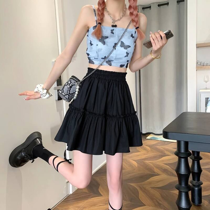 Fairycore black ruffle mini skirt Fairycore black ruffle mini skirt