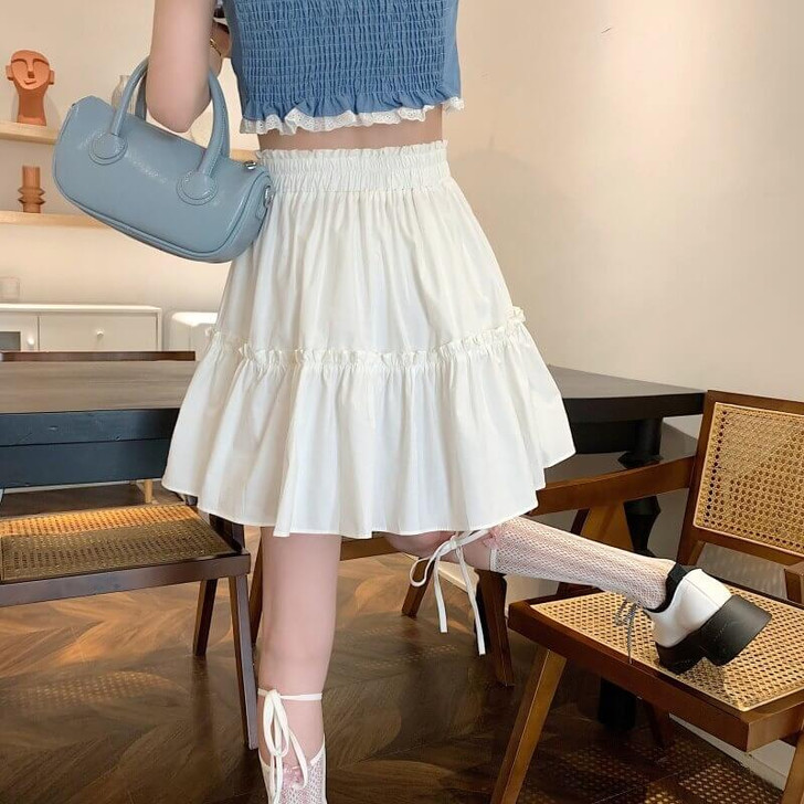 Fairycore white ruffle mini skirt Fairycore white ruffle mini skirt