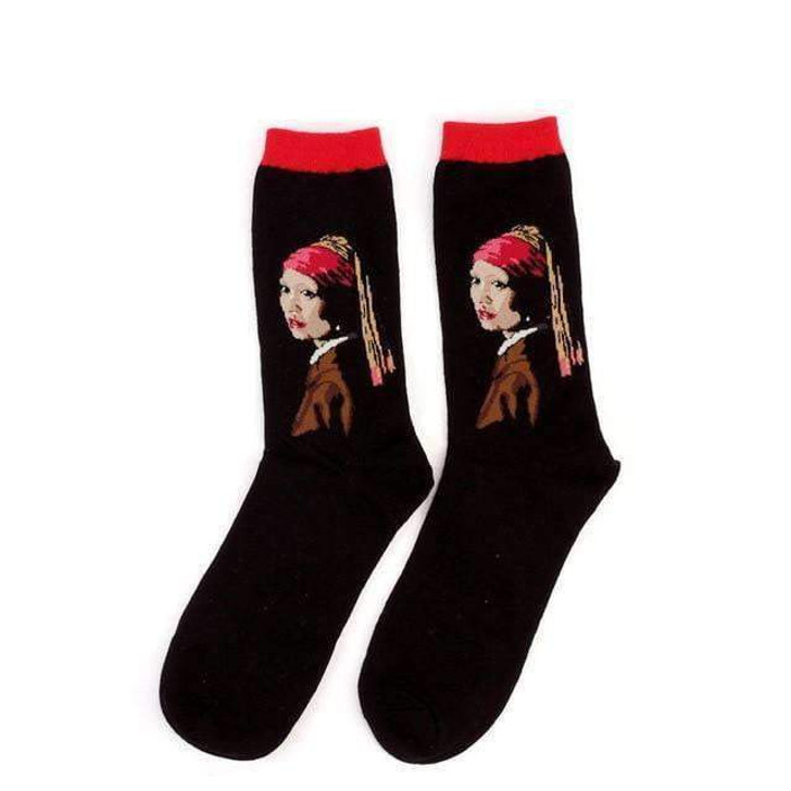 art fashion socks pearl earring girl art fashion socks pearl earring girl