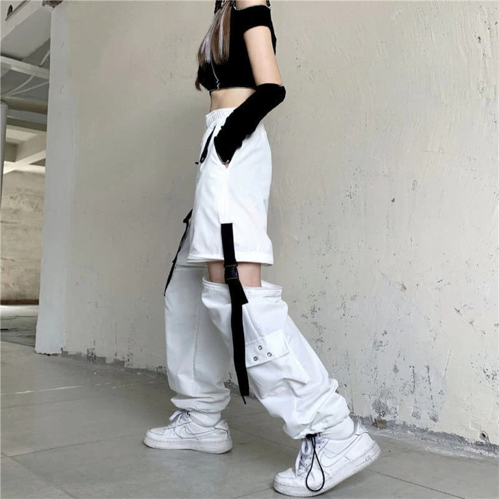 Egirl Streetwear Detachable Cargo Pants - Cosmique Studio