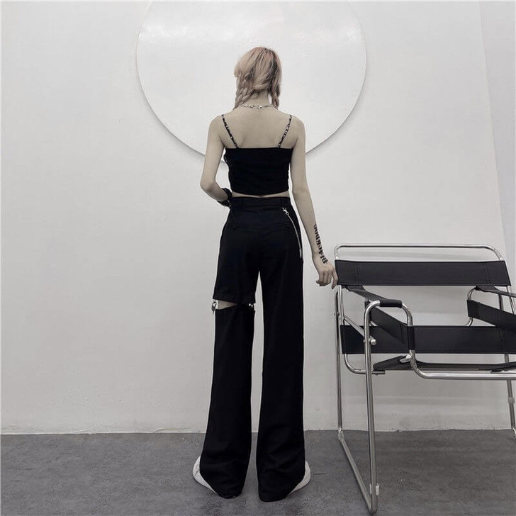 Edgy Style Hollow-out Pants Edgy Style Hollow-out Pants