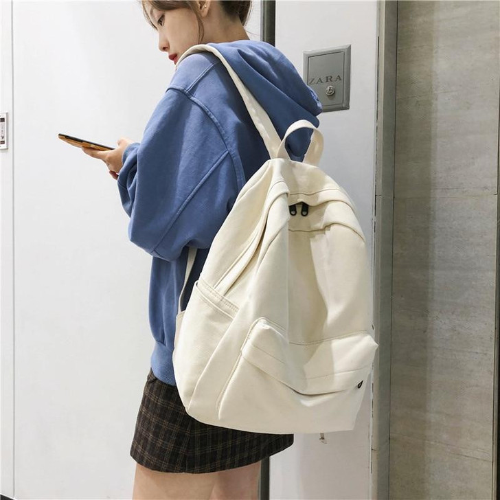 Cotton Canvas School Backpack Cotton Canvas School Backpack