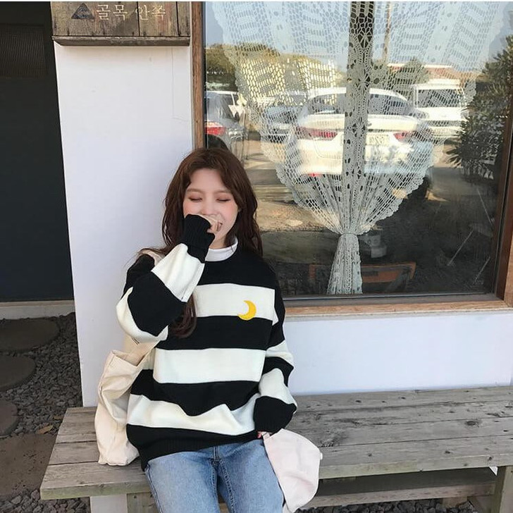 Striped Moon Sweater