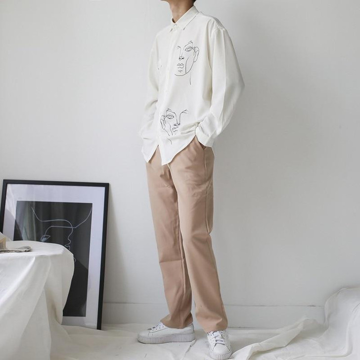 Line Art Face Blouse Line Art Face Blouse