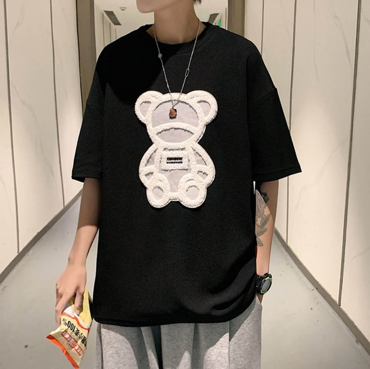 Flock Print Bear Unisex Tee Flock Print Bear Unisex Tee