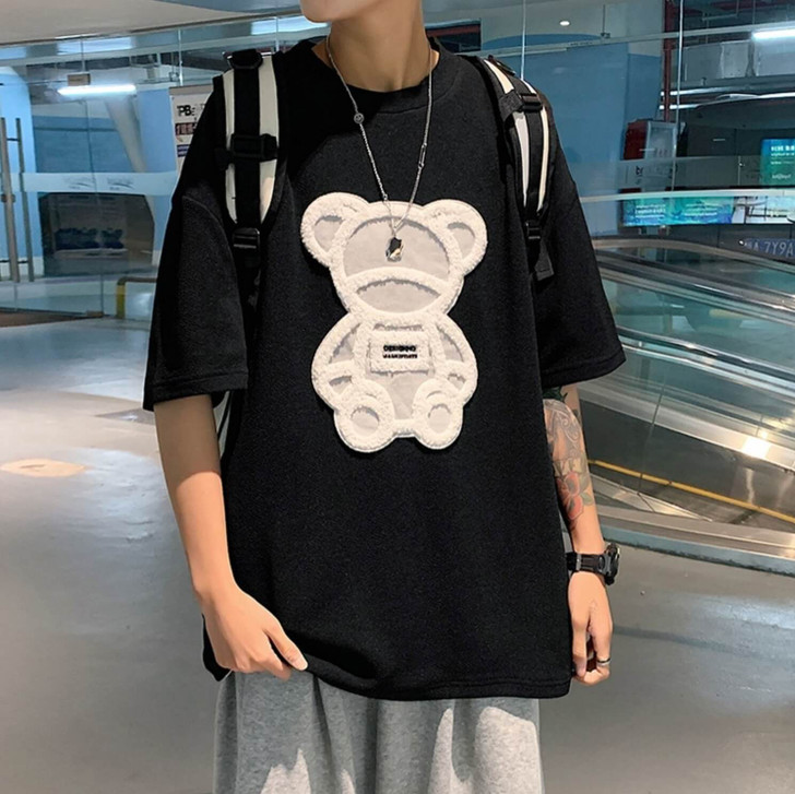 Flock Print Bear Unisex Tee Flock Print Bear Unisex Tee