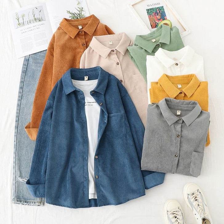 Soft Aesthetic Corduroy Shirt